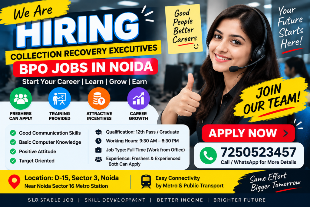 Collection Recovery BPO Jobs in Noida